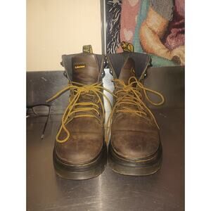 Dr Martens Unisex Tarik Crazy Horse Utility Brown Leather Combat Boots Size 10